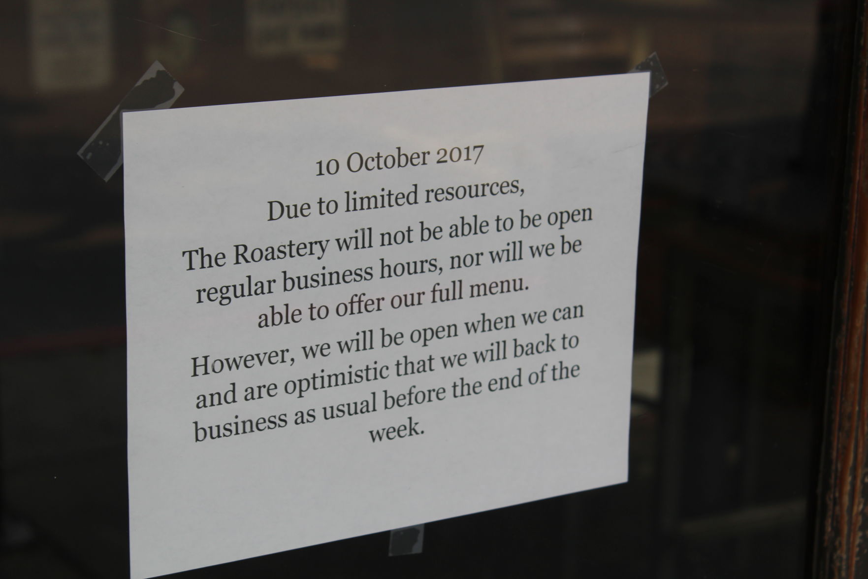 Roastery sign
